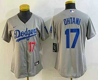 Women's Los Angeles Dodgers #17 Shohei Ohtani Number Gray Cool Base Stitched Jersey,We sell and wholesale Women's Los Angeles Dodgers #17 Shohei Ohtani Number Gray Cool Base Stitched Jersey on line form chian!